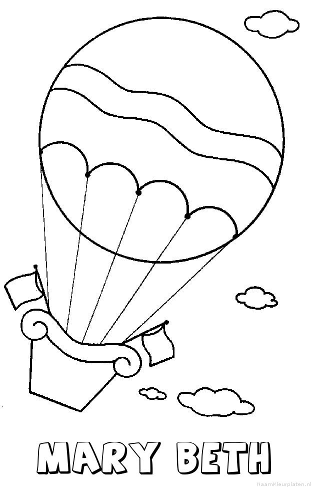 Mary beth luchtballon kleurplaat